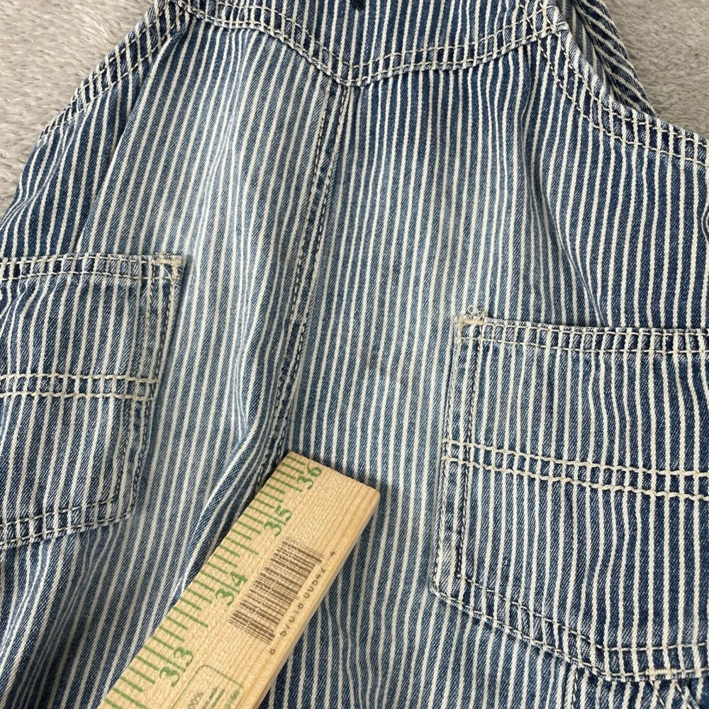 OshKosh Bgosh Hickory Stripe Overalls Kids 18M Blue Railroad Denim